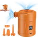 Electric Air Pump for Inflatables, Air Mattress Pump Portable with LCD Display Screen and 4 Nozzles, Inflator Pumps for Pool, Paddle Boats, Camping(Orange). Available at Crazy Sales for $24.95