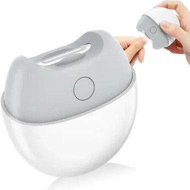 Electric Automatic Nail Clipper with Light, 2 Speed Trimmer, USB Rechargeable, Nail Scraps Storage, Safe for Kids and Seniors, White