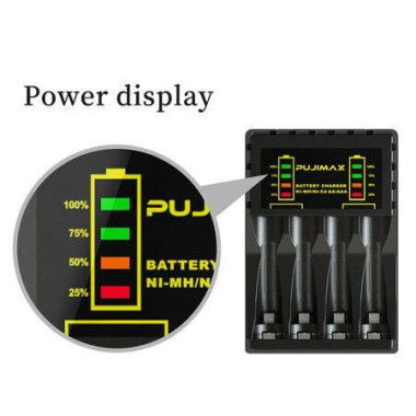 Electric Battery Charger - 4 Slots Smart Fast Charger With LED For Rechargeable AA/AAA Ni-MH/Ni-CD Batteries.