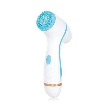 Electric Cleansing Face Brush Ultrasonic Skin Care Tool Silicone Facial Brush Skin Face Cleansing Face Massager Instrument (Blue)