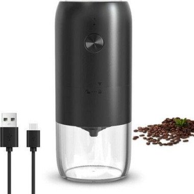 Electric Coffee Grinder With Ceramic Cone Grinder For Coffee Beans Black