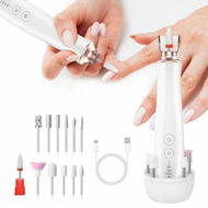 Detailed information about the product Electric Cordless Nail Drill Portable Manicure Pedicure Kit with Stand,5 Speeds Nail Grind Trimmer Buffer Powerful Hand Foot Nail Grinder-White