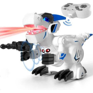 Electric Dino Remote Control Gesture Sensing Robot Kids Toys with 360 Degree Rotation and Sound Light for Kids(Blue)