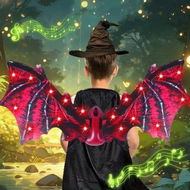 Detailed information about the product Electric Dragon Wings with LED Lights - Moving Dragon Wings with Music for Boys Man to Cosplay Dress Up Color Red