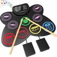 Detailed information about the product Electric Drum Set 9 Pads Silicon Drum Pad with Headphone Jack Foot Pedals Drum Sticks, Build in Speakers Kids Drum Set for Christmas Birthday Gifts
