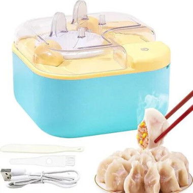 Electric Dumpling Maker,Electric Empanada Press,Electric Dumpling Press,Making Tool for Home,Kitchen,Party,Restaurant Color Blue