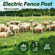 Detailed information about the product Electric Fence Post 20pcs Tread Step In Wire Temporary Fencing Garden Farm Livestock Cattle Sheep Insulators Poles Pigtail Fibreglass Adjustable Graze