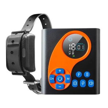 Electric Fence,2 in 1 Wireless Dog Fence Containment System Training Shock Collar with Remote Control Rechargeable Waterproof,Orange