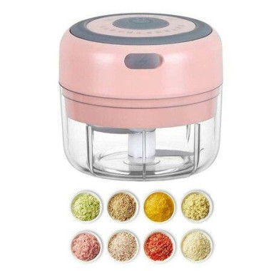 Electric Mini Garlic Chopper 100ML USB Mini Food Chopper Garlic Mincer Vegetable Chopper Onion Chopper Portable Small Food Processor For Garlic Ginger Chili Vegetables (Pink 100ml)