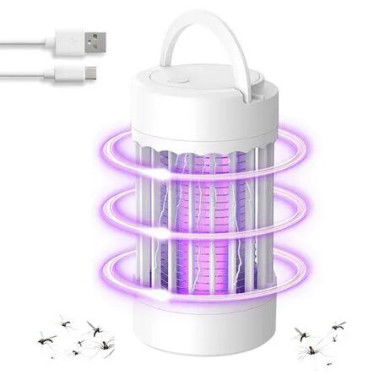 Electric Mosquito Zapper with Night Light Cordless USB Rechargeable Mosquito Repellent Outdoor Patio Fly Killer for Yard Patio Home, White