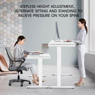 Detailed information about the product Electric Motorized Stepless Height Adjustable Sit-Stand Desk With Charging Ports And Kid Safety Lock.