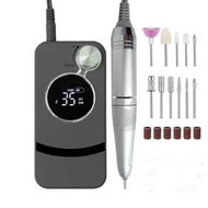 Detailed information about the product Electric Nail Dril 35000RPM Nail File for Acrylics Gel Nail Polish Remove Cordless Portable Rechargeable Nail Drill Kit for Home Salon Manicure Grey
