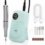 Detailed information about the product Electric Nail Drill Kit, Low Noise, Low Heat, Low Vibration,Nail Machine with 6 Nail Drill Bits and Sanding Bands, Ideal for a Home or Nail Salon,Green