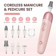 Detailed information about the product Electric Nail File Cordless Pedicure Manicure Set 5 Speeds Toe Grinder Thick Nails 8in1 Beauty Tools Pink