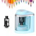 Electric Pencil Sharpener Automatic Pencil Sharpener for School,Home,Office,Classroom,with Replacement Blades,Manual and Electric Free to Switch,Blue. Available at Crazy Sales for $14.99