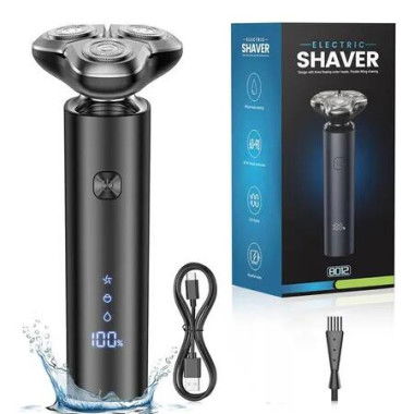 Electric Razor for Men, Men's Electric Shaver, 3-Blade Rotary Shaving System, Waterproof Wet Dry Cordless Razor, Touch Switch, Display