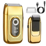 Detailed information about the product Electric Razor Shavers Foil for Men, Rechargeable Beard Trimmer Grooming Kit with LED Adjustable 3 Gears Detachable Blade Color Gold