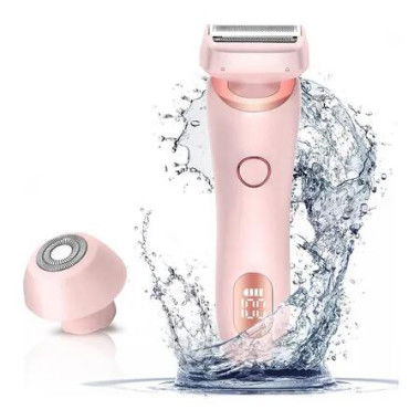 Electric Razors Shaver for Women, 2 in 1 Womens Electric Razor for Leg Arm Face, Cordless Bikini Trimmer Hair Removal with Detachable Head, Pink