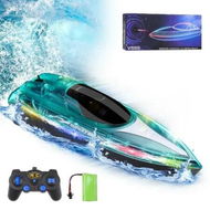 Detailed information about the product Electric RC Boat High Fast Speed Jet Boats Remote Control for Pool Lake Salt Water LED Lights Rechargeable Racing Toys Gifts for Kids Boys