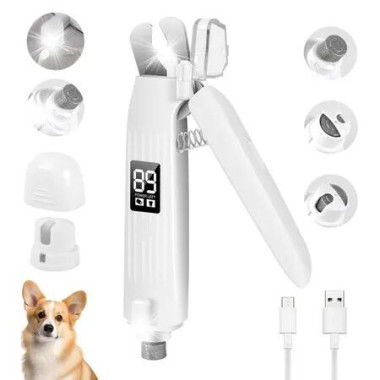 Electric Rechargeable Cat Dog Nail Trimmers LED Light Paws Grooming Home Travel Perfect Pet Owners Trimmer