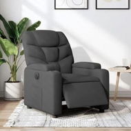 Detailed information about the product Electric Recliner Chair Dark Grey Fabric