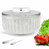 Detailed information about the product Electric Salad Spinner Lettuce Dryer 6L Capacity Bowl Colander Family Meals Parties Squeeze Bottle Draining System