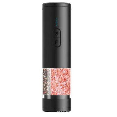 Electric Salt and Pepper Grinder Set 2 in 1 Dual Bins Rechargeable Automatic with LED Light Dual Ceramic Grinder Adjustable Coarseness