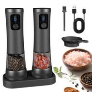 Detailed information about the product Electric Salt and Pepper Grinder Set Ceramic Grinder Automatic Pepper Mills with Battery Display Rechargeable Base with 5 Level Adjustable Coarseness