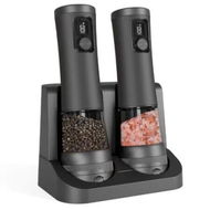 Detailed information about the product Electric Salt and Pepper Grinder Set Ceramic Grinder Automatic Pepper Mills with Battery Display Rechargeable Base with 5 Level Adjustable Coarseness