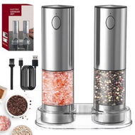 Detailed information about the product Electric Salt and Pepper Grinder USB Rechargeable with Adjustable Coarseness Stainless Steel Automatic Salt Pepper Mill Grinders with LED light