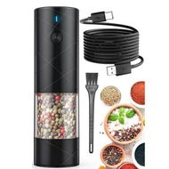 Detailed information about the product Electric Salt and Pepper Grinder with Warm LED Light, Adjustable Coarseness Large Capacity Automatic Salt Pepper Mill Grinder for Kitchen, Black