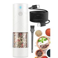 Detailed information about the product Electric Salt and Pepper Grinder with Warm LED Light, Adjustable Coarseness Large Capacity Automatic Salt Pepper Mill Grinder for Kitchen, White