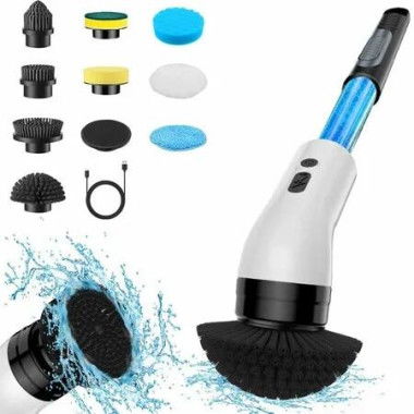 Electric Scrubber,Cordless Shower Cleaning Brush IPX7 Waterproof,2 Speeds Electric Scrubber,Cleaning Supplies for Tub Shower Tile Floor