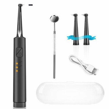 Electric Sonic Dental Calculus Plaque Remover Stainless Head With Rubber Tip Cover