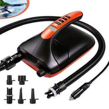 Electric SUP Air Pump 12V Car Connector Air Inflator Intelligent Dual Stage Inflation & Deflation Function Paddleboard Pump For Boats Inflatable Stand-Up Paddleboards.
