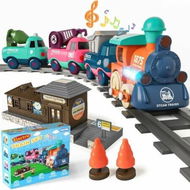 Detailed information about the product Electric Train Set for Boys Girls Age 3 to 8 , Music, Lights and Tracks, First Choo Choo Train, Magnetic Connection, Birthday Gifts for Boys and Girls