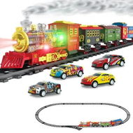 Detailed information about the product Electric Train Set for Boys Girls with Lights Sound Christmas Trains Toys, Folding Catapult Carriage with Random 4 Cars