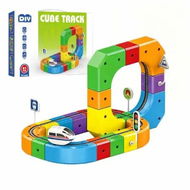 Detailed information about the product Electric Train Set,Flexible Race Track,3D Embedded Layouts Train Track Set,Gravity-Defying Motorized Car & Rail Cube Building Toy (51PCS)