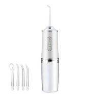 Detailed information about the product Electric Water Flosser Cordless for Teeth 3 Modes 4 Jet Tips Cleaning and Flossing Water Dental Portable Floss Irrigator Oral Water Flossed Rechargeable Tonsil Stone Travel (White)