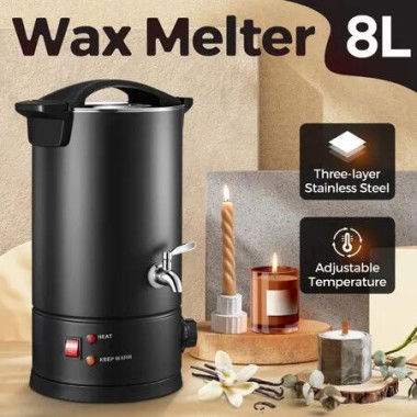 Electric Wax Melter 5L Candle Making Melting Pot Furnace Spout Soy Bees Soap Home Commercial Maker Machine 1800W Temperature Control