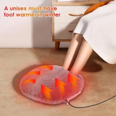 Electrical Heated Feet Warmer Plush Foot Warmer Reverse Slip Bottom Suitable for Bedroom Living Room Office