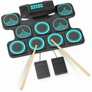 Detailed information about the product Electronic Drum Set,9 Electric Drum Practice Pad with Headphone Jack,Roll-up Pad Machine Built-in Speaker Drum Pedals Sticks