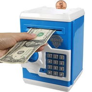 Detailed information about the product Electronic Piggy Bank Code Lock for Kids Toy, Auto Money Scroll for Children Birthday Gift (Blue/White)