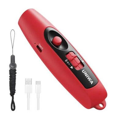 Electronic Whistle with USB Charging Cable, 3 Tone and 3 High Volume Hand Emergency Whistle for Referee Coaches Teacher, Red