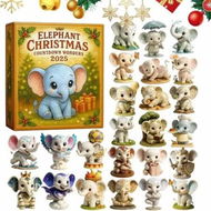 Detailed information about the product Elephant Advent Calendars 2025, 24 Day Christmas Countdown Calendar With 2D Acrylic Elephant Pendants For Christmas Tree Decorations