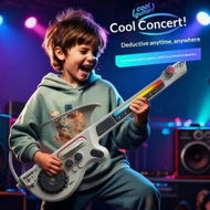 Detailed information about the product Eletronic Musical Guitar Stringless Smart Guitar Foldable Smart DJ BASS Guitar 6 Light Modes Kids Instrument Christmas Birthday Gift COL Gray