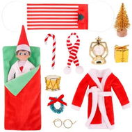 Detailed information about the product Elf on shelf Christmas Accessories for Elf Doll, Santa Clothing Babie Fashion Dressup GiftsGreen Sleep bag Doll Not included