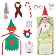 Detailed information about the product Elf on shelf Christmas Accessories for Elf Doll, Santa Clothing Babie Fashion Dressup GiftsGreen Sleep bag Doll Not included