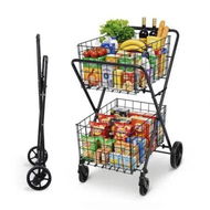 Detailed information about the product Emajin Foldable Shopping Trolley Cart