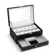 Detailed information about the product Embellir 12 Grids Watch Box Organizer Case Jewelry Display Storage Showcase